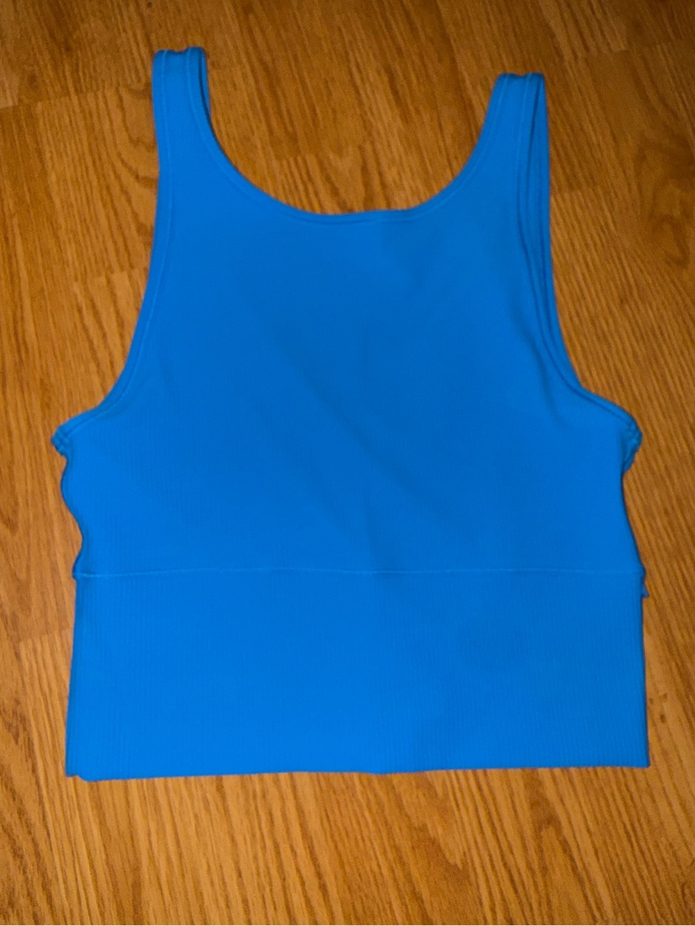 Lululemon power pivot reversible tank top poolside blue ribbed sz 2/4 active